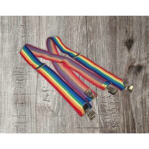 Rainbow suspenders adult size adjustable